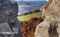 Nordroute Klosterweg, Aussicht Burgruine Eversberg