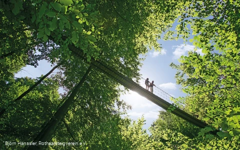 Hängebrücke am Rothaarsteig bei Kühhude