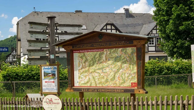 Wandertafel in der Westfelder Ortsmitte